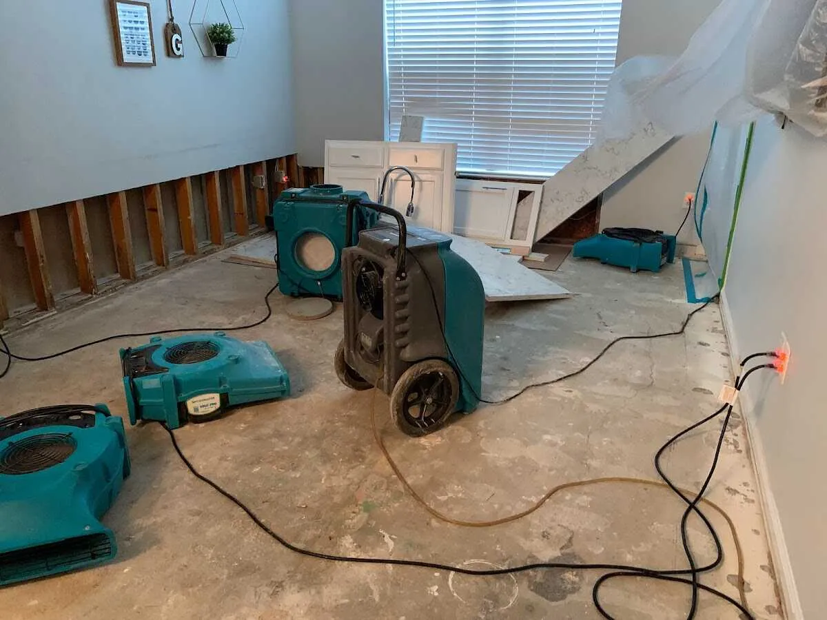 Dehumidifier in flood-cut room for Water Extraction & Removal in Dickinson